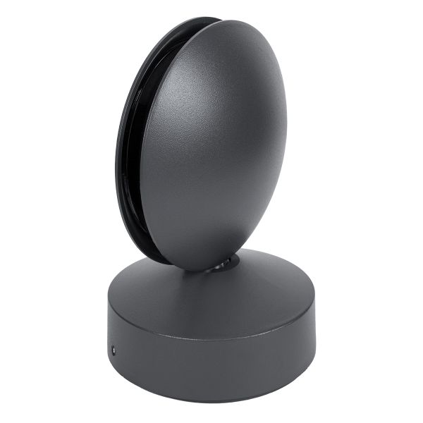 GLOBOSTAR® ZERODA 60597 Μοντέρνο Φωτιστικό Τοίχου - Απλίκα LED 9W 1035lm 3°/360° AC 220-240V Αδιάβροχο IP65 Θερμό Λευκό 2700K - CREE XPE Chip & TÜV SÜD Driver - Γκρι Ανθρακί Ματ - Μ11 x Π10 x Υ16cm - 5 Χρόνια Εγγύηση