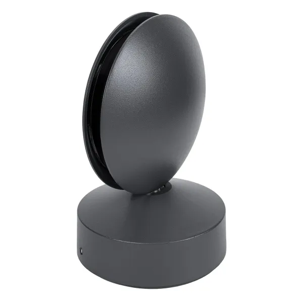 GLOBOSTAR® ZERODA 60597 Μοντέρνο Φωτιστικό Τοίχου - Απλίκα LED 9W 1035lm 3°/360° AC 220-240V Αδιάβροχο IP65 Θερμό Λευκό 2700K - CREE XPE Chip & TÜV SÜD Driver - Γκρι Ανθρακί Ματ - Μ11 x Π10 x Υ16cm - 5 Χρόνια Εγγύηση