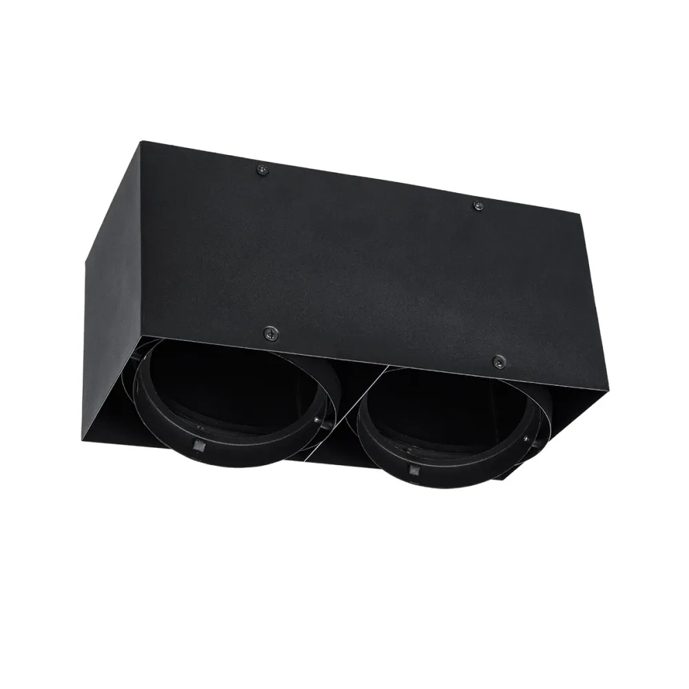 GLOBOSTAR® MAGMA 60627 Μοντέρνο Φωτιστικό Οροφής με Ντουί 2 x GU10 AC 220-240V IP20 - Μαύρο - Μ30 x Π15 x Υ13cm