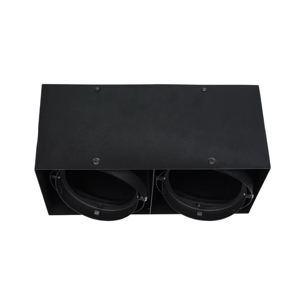GLOBOSTAR® MAGMA 60627 Μοντέρνο Φωτιστικό Οροφής με Ντουί 2 x GU10 AC 220-240V IP20 - Μαύρο - Μ30 x Π15 x Υ13cm