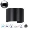 GLOBOSTAR® AXIS-R 60643 Μοντέρνο Φωτιστικό Τοίχου - Απλίκα LED 10W 1250lm 5°/60° AC 220-240V Αδιάβροχο IP65 Ψυχρό Λευκό 6000K - Bridgelux COB Chip & TÜV SÜD Driver - Μαύρο Ματ - Μ10 x Π10 x Υ10cm - 5 Χρόνια Εγγύηση