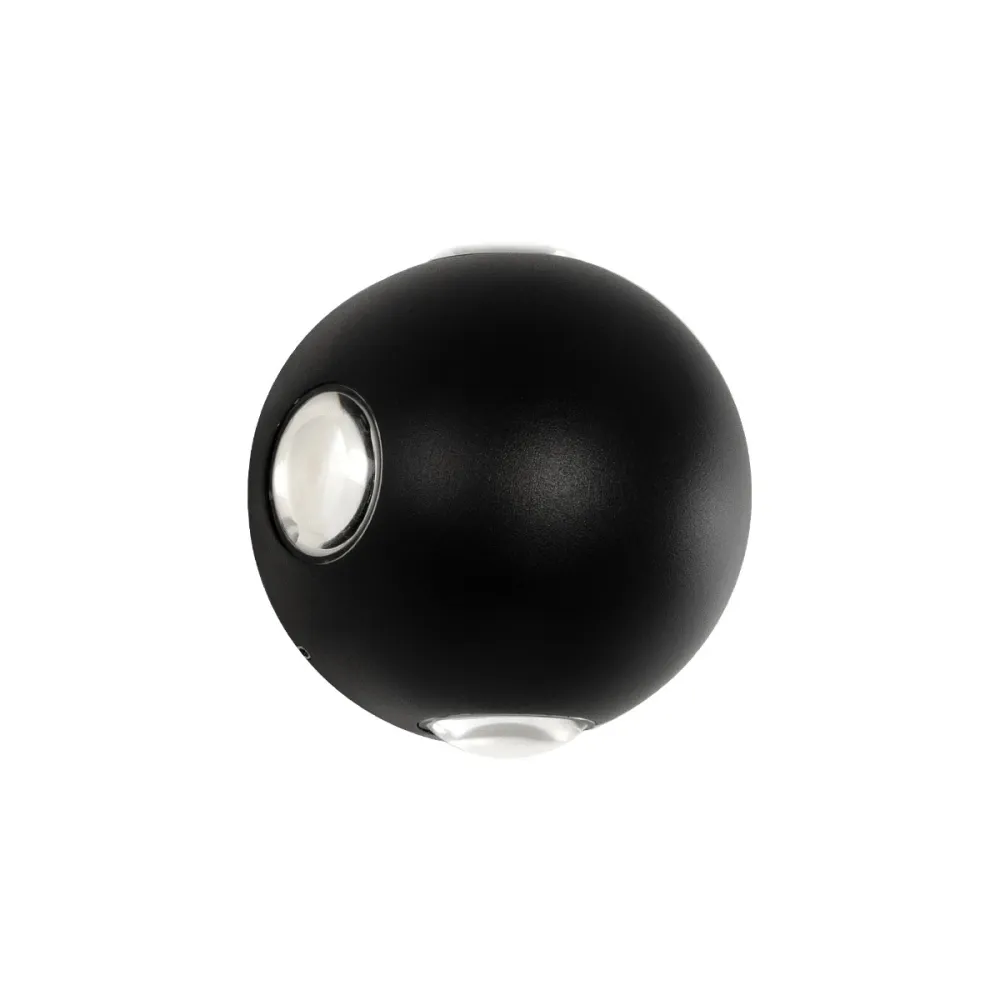 GLOBOSTAR® VEGA 60673 Μοντέρνο Φωτιστικό Τοίχου - Απλίκα LED 12W 1500lm 30° AC 220-240V Αδιάβροχο IP65 Θερμό Λευκό 2700K - Bridgelux COB Chip & TÜV SÜD Driver - Μαύρο Ματ - Μ10 x Π7.5 x Υ10cm - 5 Χρόνια Εγγύηση