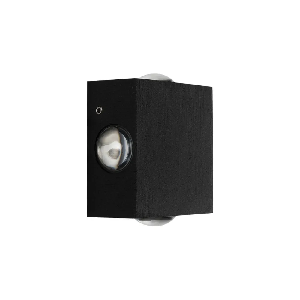 GLOBOSTAR® HIKARI 60686 Μοντέρνο Φωτιστικό Τοίχου - Απλίκα LED 8W 1000lm 30° AC 220-240V Αδιάβροχο IP65 Θερμό Λευκό 2700K - CREE XPE Chip & TÜV SÜD Driver - Μαύρο Ματ - Μ9 x Π4 x Υ9cm - 5 Χρόνια Εγγύηση