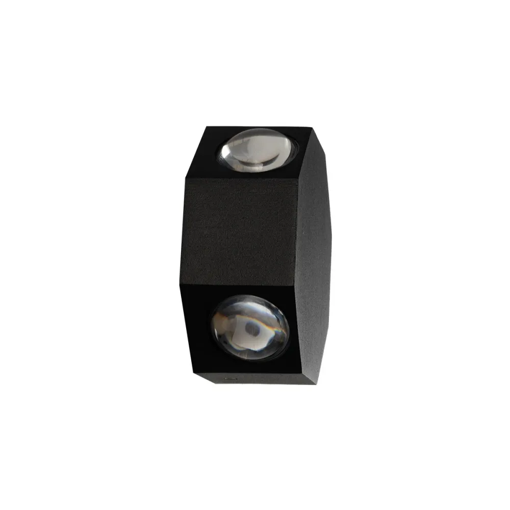 GLOBOSTAR® HIKARI 60687 Μοντέρνο Φωτιστικό Τοίχου - Απλίκα LED 8W 800lm 30° AC 220-240V Αδιάβροχο IP65 Θερμό Λευκό 2700K - CREE XPE Chip & TÜV SÜD Driver - Μαύρο Ματ - Μ10 x Π4 x Υ10cm - 5 Χρόνια Εγγύηση