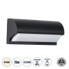 GLOBOSTAR® HORIZON 60693 Μοντέρνο Φωτιστικό Τοίχου - Απλίκα LED 15W 1575lm 120° AC 220-240V Αδιάβροχο IP65 Φυσικό Λευκό 4500K - Bridgelux SMD Chip - Μαύρο Ματ - Μ23.5 x Π11 x Υ10cm - 3 Χρόνια Εγγύηση