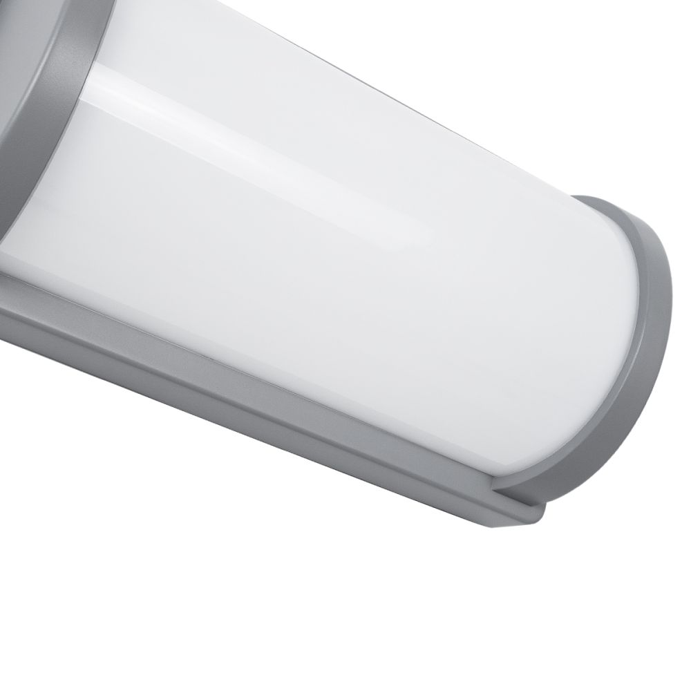 GLOBOSTAR® CELESTIAL 60695 Μοντέρνο Φωτιστικό Τοίχου - Απλίκα LED 15W 1575lm 120° AC 220-240V Αδιάβροχο IP65 Φυσικό Λευκό 4500K - Bridgelux SMD Chip - Γκρι Ματ - Μ26 x Π9 x Υ13.5cm - 3 Χρόνια Εγγύηση