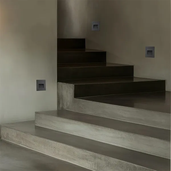 kelvo® STEPART KLV-101-0078 Μοντέρνο Χωνευτό Φωτιστικό Σκαλοπατιού - Διαδρόμου LED 3W 375lm 45° AC 220-240V Αδιάβροχο IP65 Θερμό Λευκό 2700K - Lumileds SMD Chip & TÜV SÜD Driver - Γκρι Ανθρακί Ματ - Μ8.5 x Π5 x Υ8.5cm / Q6.72 x 6.72cm - 5 Χρόνια Εγγύη