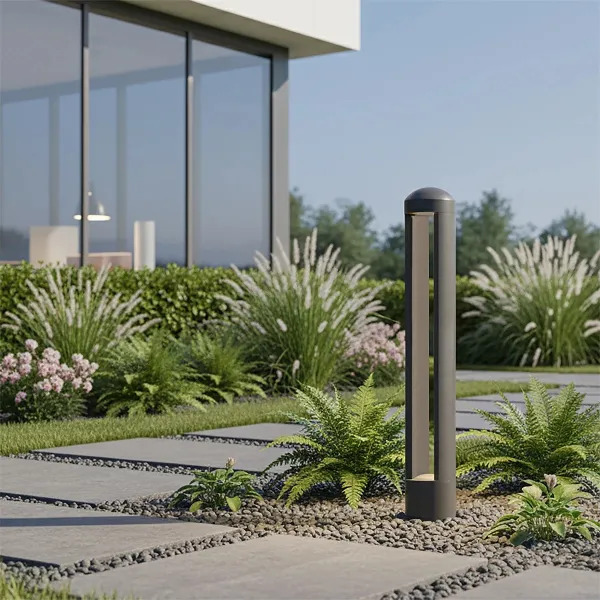 kelvo® GREMO KLV-101-0122 Μοντέρνο Φωτιστικό Κολωνάκι Κήπου LED 7W 735lm 45° AC 220-240V Αδιάβροχο IP65 Θερμό Λευκό 2700K - Bridgelux COB Chip & TÜV SÜD Driver - Γκρι Ανθρακί Ματ - Μ10.8 x Π10.8 x Υ50cm - 5 Χρόνια Εγγύηση