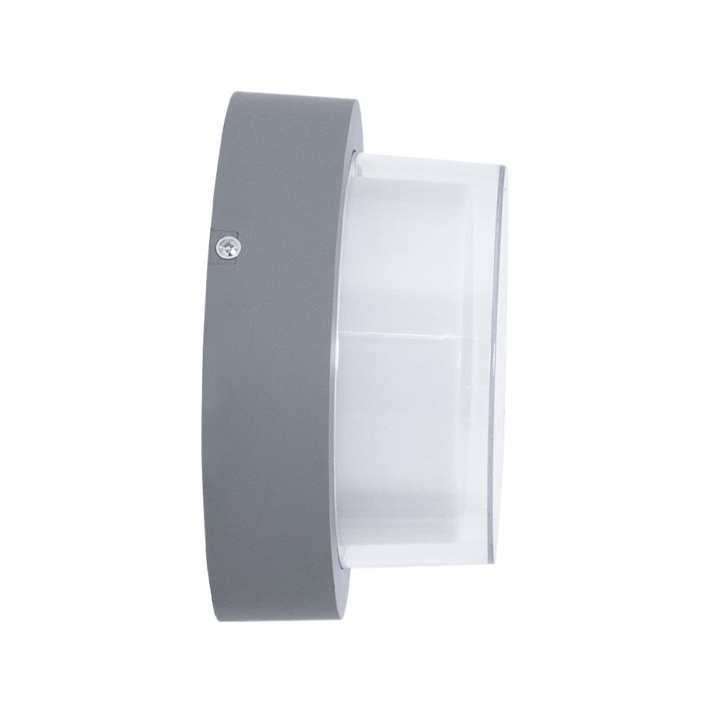 GLOBOSTAR® NEXUS 60762 Μοντέρνο Φωτιστικό Τοίχου - Απλίκα LED 10W 1050lm 120° AC 220-240V Αδιάβροχο IP65 Φυσικό Λευκό 4500K - Bridgelux SMD Chip - Γκρι - Μ17 x Π17 x Υ9cm - 3 Χρόνια Εγγύηση