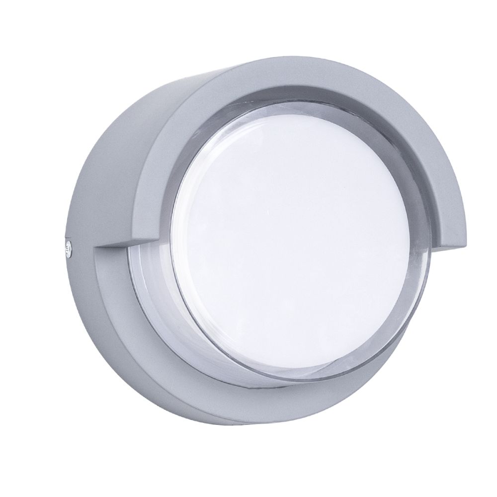 GLOBOSTAR® APEX 60765 Μοντέρνο Φωτιστικό Τοίχου - Απλίκα LED 10W 1050lm 120° AC 220-240V Αδιάβροχο IP65 Φυσικό Λευκό 4500K - Bridgelux SMD Chip - Γκρι - Μ17 x Π17 x Υ9cm - 3 Χρόνια Εγγύηση
