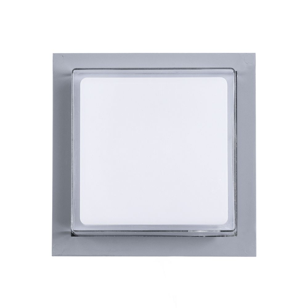 GLOBOSTAR® NEXUS 60768 Μοντέρνο Φωτιστικό Τοίχου - Απλίκα LED 10W 1050lm 120° AC 220-240V Αδιάβροχο IP65 Φυσικό Λευκό 4500K - Bridgelux SMD Chip - Γκρι - Μ17 x Π17 x Υ9cm - 3 Χρόνια Εγγύηση