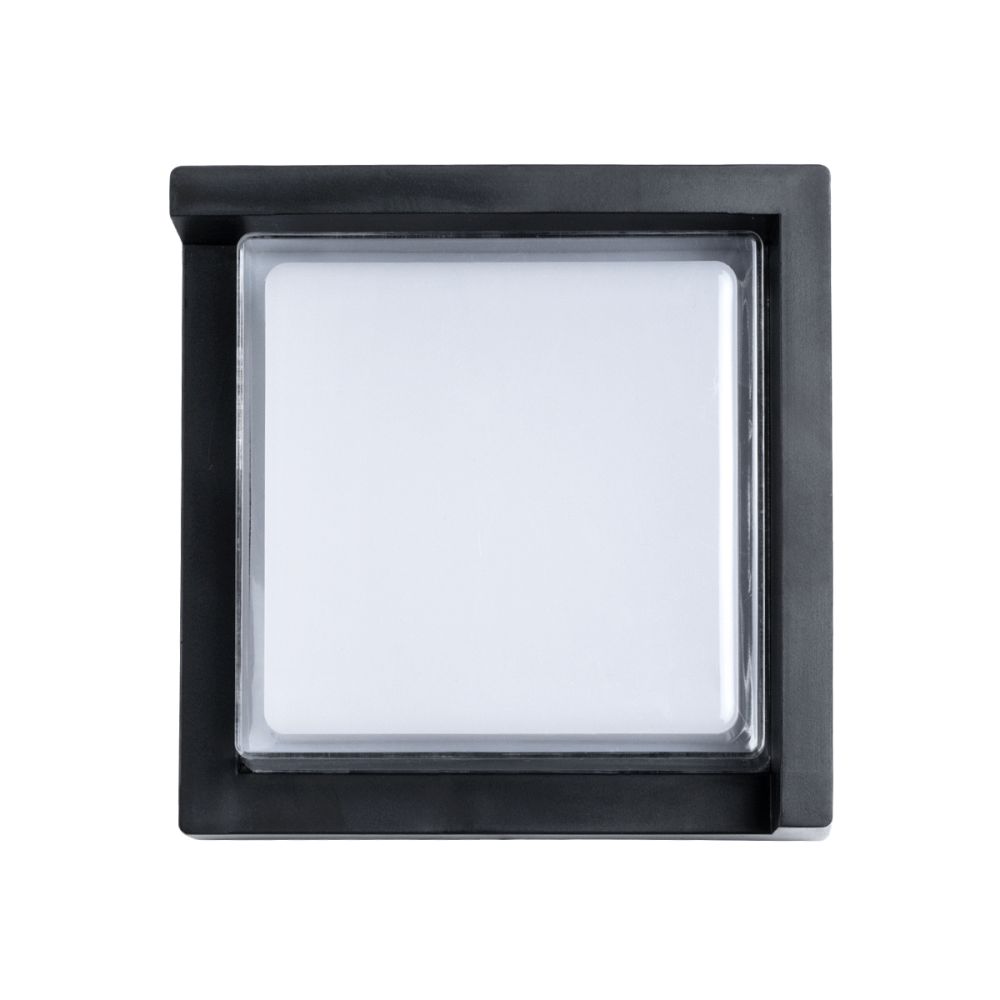 GLOBOSTAR® APEX 60770 Μοντέρνο Φωτιστικό Τοίχου - Απλίκα LED 10W 1050lm 120° AC 220-240V Αδιάβροχο IP65 Φυσικό Λευκό 4500K - Bridgelux SMD Chip - Μαύρο Ματ - Μ17 x Π17 x Υ9cm - 3 Χρόνια Εγγύηση
