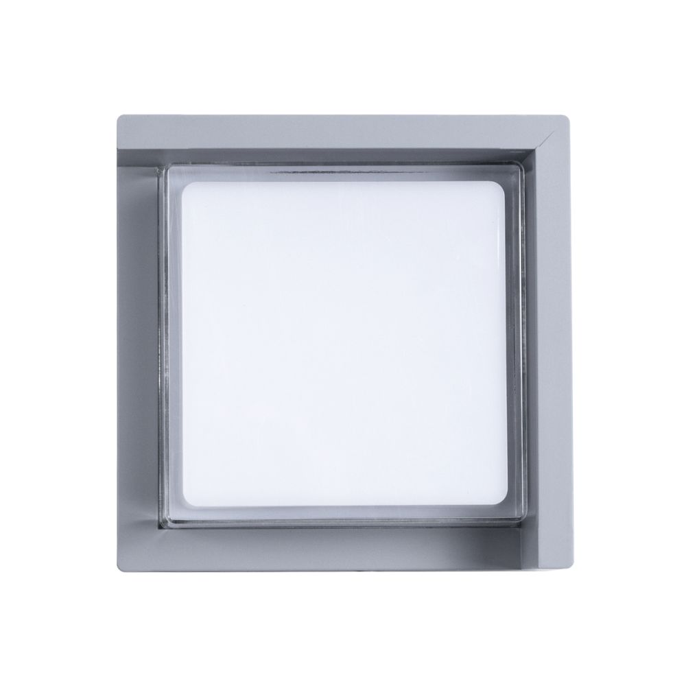 GLOBOSTAR® APEX 60771 Μοντέρνο Φωτιστικό Τοίχου - Απλίκα LED 10W 1050lm 120° AC 220-240V Αδιάβροχο IP65 Φυσικό Λευκό 4500K - Bridgelux SMD Chip - Γκρι - Μ17 x Π17 x Υ9cm - 3 Χρόνια Εγγύηση