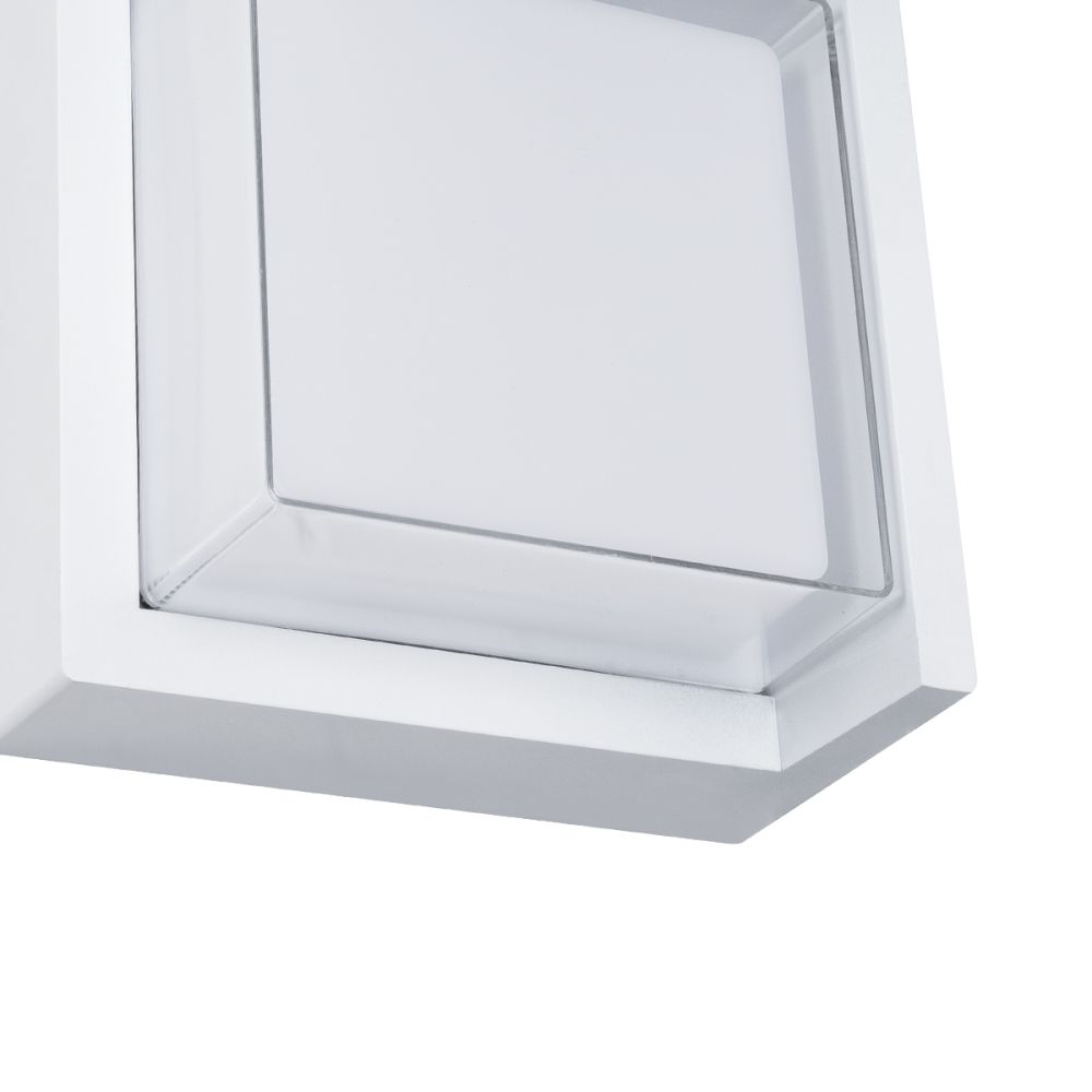GLOBOSTAR® APEX 60772 Μοντέρνο Φωτιστικό Τοίχου - Απλίκα LED 10W 1050lm 120° AC 220-240V Αδιάβροχο IP65 Φυσικό Λευκό 4500K - Bridgelux SMD Chip - Λευκό Ματ - Μ17 x Π17 x Υ9cm - 3 Χρόνια Εγγύηση