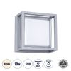 GLOBOSTAR® MAJESTIC 60774 Μοντέρνο Φωτιστικό Τοίχου - Απλίκα LED 10W 1050lm 120° AC 220-240V Αδιάβροχο IP65 Φυσικό Λευκό 4500K - Bridgelux SMD Chip - Γκρι - Μ17 x Π17 x Υ9cm - 3 Χρόνια Εγγύηση
