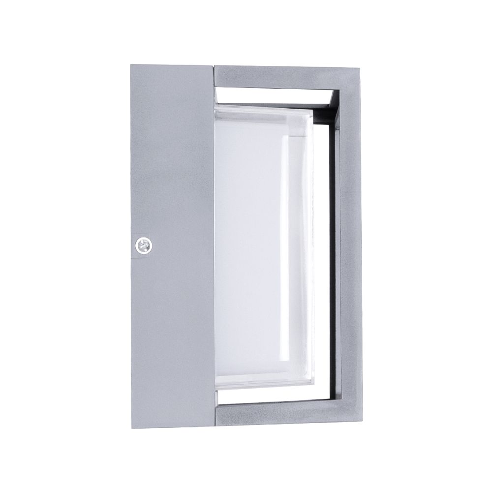 GLOBOSTAR® MAJESTIC 60774 Μοντέρνο Φωτιστικό Τοίχου - Απλίκα LED 10W 1050lm 120° AC 220-240V Αδιάβροχο IP65 Φυσικό Λευκό 4500K - Bridgelux SMD Chip - Γκρι - Μ17 x Π17 x Υ9cm - 3 Χρόνια Εγγύηση
