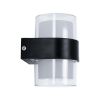 GLOBOSTAR® EMPIRE 60776 Μοντέρνο Φωτιστικό Τοίχου - Απλίκα LED 10W 1050lm 120° AC 220-240V Αδιάβροχο IP65 Φυσικό Λευκό 4500K - Bridgelux SMD Chip & TÜV SÜD Driver - Διάφανο & Μαύρο Ματ - M10 x Π11 x Υ13.5cm - 3 Χρόνια Εγγύηση