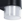 GLOBOSTAR® EMPIRE 60777 Μοντέρνο Φωτιστικό Τοίχου - Απλίκα LED 10W 1050lm 120° AC 220-240V Αδιάβροχο IP65 Θερμό Λευκό 2700K - Bridgelux SMD Chip & TÜV SÜD Driver - Διάφανο & Μαύρο Ματ - M10 x Π11 x Υ13.5cm - 3 Χρόνια Εγγύηση