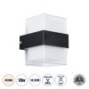GLOBOSTAR® EMPIRE 60778 Μοντέρνο Φωτιστικό Τοίχου - Απλίκα LED 10W 1050lm 120° AC 220-240V Αδιάβροχο IP65 Φυσικό Λευκό 4500K - Bridgelux SMD Chip & TÜV SÜD Driver - Διάφανο & Μαύρο Ματ - Μ10.5 x Π9 x Υ13cm - 3 Χρόνια Εγγύηση
