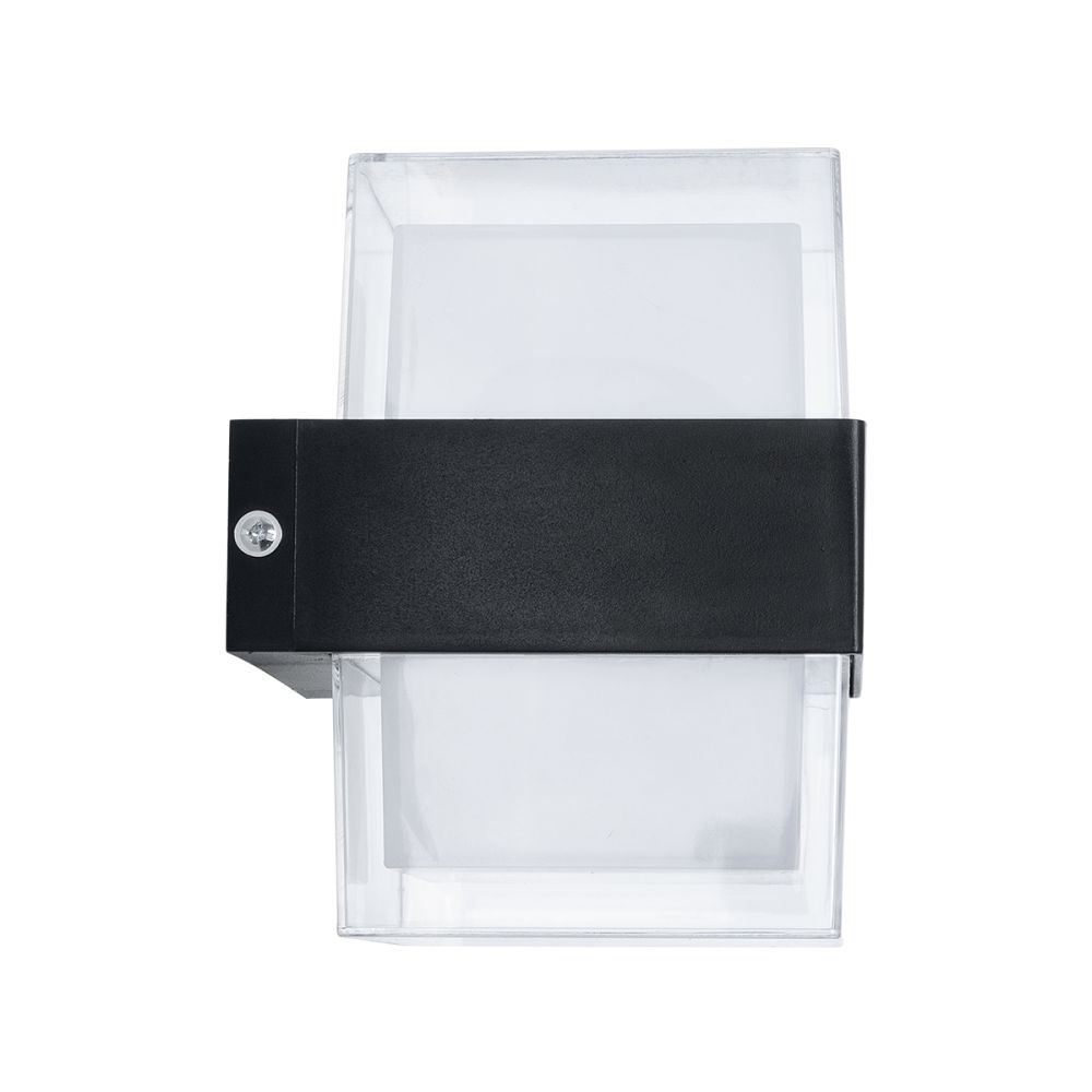 GLOBOSTAR® EMPIRE 60778 Μοντέρνο Φωτιστικό Τοίχου - Απλίκα LED 10W 1050lm 120° AC 220-240V Αδιάβροχο IP65 Φυσικό Λευκό 4500K - Bridgelux SMD Chip & TÜV SÜD Driver - Διάφανο & Μαύρο Ματ - Μ10.5 x Π9 x Υ13cm - 3 Χρόνια Εγγύηση