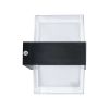 GLOBOSTAR® EMPIRE 60778 Μοντέρνο Φωτιστικό Τοίχου - Απλίκα LED 10W 1050lm 120° AC 220-240V Αδιάβροχο IP65 Φυσικό Λευκό 4500K - Bridgelux SMD Chip & TÜV SÜD Driver - Διάφανο & Μαύρο Ματ - Μ10.5 x Π9 x Υ13cm - 3 Χρόνια Εγγύηση