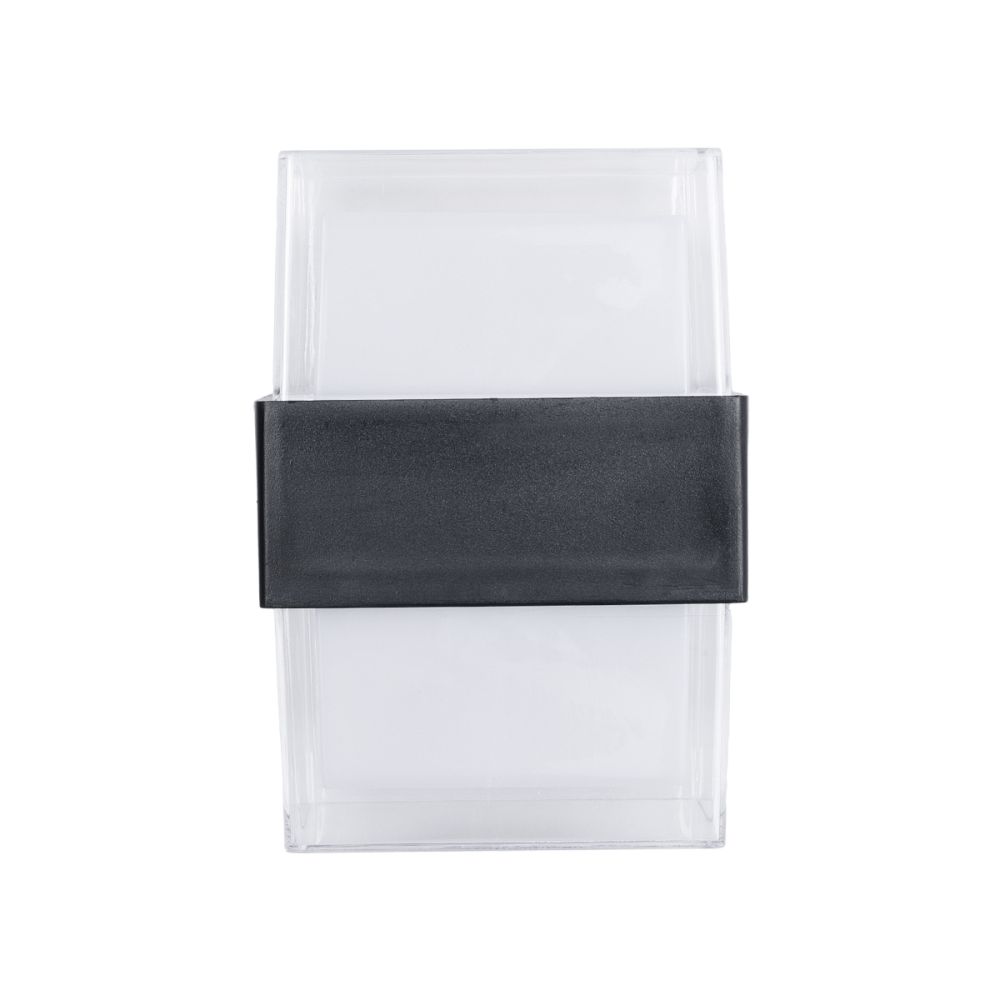 GLOBOSTAR® EMPIRE 60779 Μοντέρνο Φωτιστικό Τοίχου - Απλίκα LED 10W 1050lm 120° AC 220-240V Αδιάβροχο IP65 Θερμό Λευκό 2700K - Bridgelux SMD Chip & TÜV SÜD Driver - Διάφανο & Μαύρο Ματ - Μ10.5 x Π9 x Υ13cm - 3 Χρόνια Εγγύηση