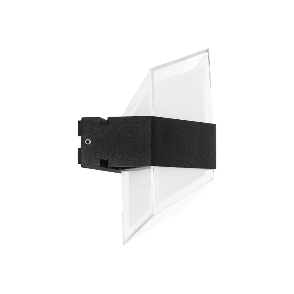 GLOBOSTAR® EMPIRE 60780 Μοντέρνο Φωτιστικό Τοίχου - Απλίκα LED 12W 1260lm 120° AC 220-240V Αδιάβροχο IP65 Φυσικό Λευκό 4500K - Bridgelux SMD Chip & TÜV SÜD Driver - Μαύρο Ματ - Μ18.5 x Π10 x Υ17.5cm - 3 Χρόνια Εγγύηση