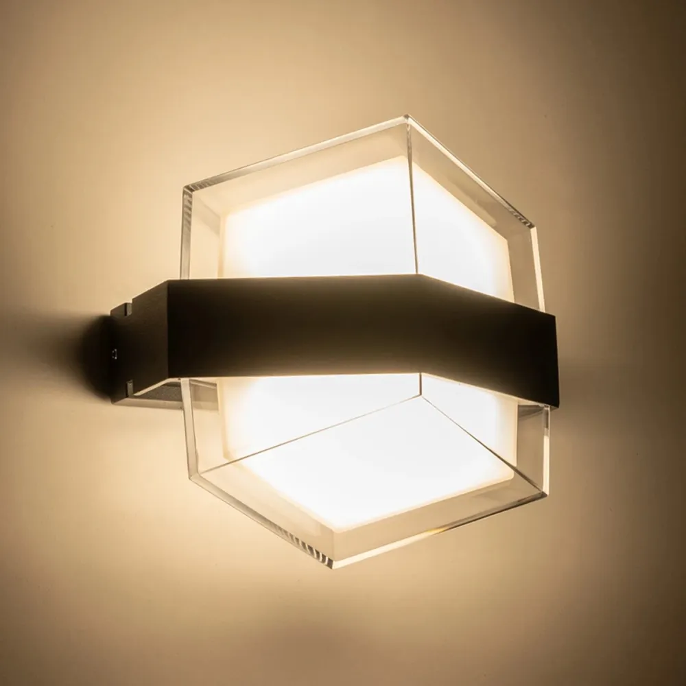 GLOBOSTAR® EMPIRE 60780 Μοντέρνο Φωτιστικό Τοίχου - Απλίκα LED 12W 1260lm 120° AC 220-240V Αδιάβροχο IP65 Φυσικό Λευκό 4500K - Bridgelux SMD Chip & TÜV SÜD Driver - Μαύρο Ματ - Μ18.5 x Π10 x Υ17.5cm - 3 Χρόνια Εγγύηση