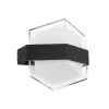 GLOBOSTAR® EMPIRE 60781 Μοντέρνο Φωτιστικό Τοίχου - Απλίκα LED 12W 1200lm 120° AC 220-240V Αδιάβροχο IP65 Θερμό Λευκό 2700K - Bridgelux SMD Chip & TÜV SÜD Driver - Μαύρο Ματ - Μ18.5 x Π10 x Υ17.5cm - 3 Χρόνια Εγγύηση