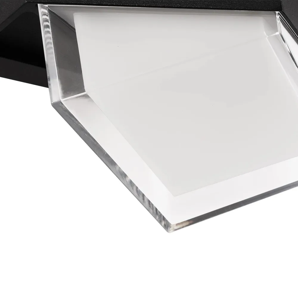GLOBOSTAR® EMPIRE 60781 Μοντέρνο Φωτιστικό Τοίχου - Απλίκα LED 12W 1200lm 120° AC 220-240V Αδιάβροχο IP65 Θερμό Λευκό 2700K - Bridgelux SMD Chip & TÜV SÜD Driver - Μαύρο Ματ - Μ18.5 x Π10 x Υ17.5cm - 3 Χρόνια Εγγύηση