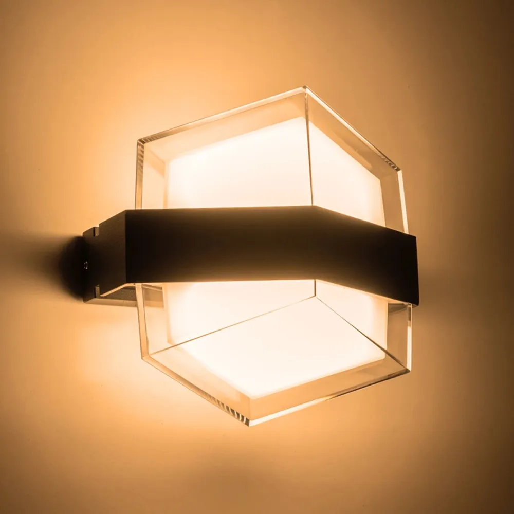 GLOBOSTAR® EMPIRE 60781 Μοντέρνο Φωτιστικό Τοίχου - Απλίκα LED 12W 1200lm 120° AC 220-240V Αδιάβροχο IP65 Θερμό Λευκό 2700K - Bridgelux SMD Chip & TÜV SÜD Driver - Μαύρο Ματ - Μ18.5 x Π10 x Υ17.5cm - 3 Χρόνια Εγγύηση