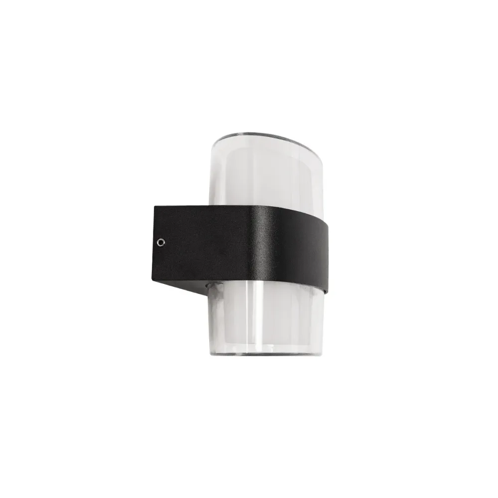 GLOBOSTAR® EMPIRE 60782 Μοντέρνο Φωτιστικό Τοίχου - Απλίκα LED 12W 1260lm 120° AC 220-240V Αδιάβροχο IP65 Φυσικό Λευκό 4500K - Bridgelux SMD Chip & TÜV SÜD Driver - Μαύρο Ματ - Μ18.5 x Π9 x Υ12cm - 3 Χρόνια Εγγύηση
