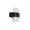 GLOBOSTAR® EMPIRE 60782 Μοντέρνο Φωτιστικό Τοίχου - Απλίκα LED 12W 1260lm 120° AC 220-240V Αδιάβροχο IP65 Φυσικό Λευκό 4500K - Bridgelux SMD Chip & TÜV SÜD Driver - Μαύρο Ματ - Μ18.5 x Π9 x Υ12cm - 3 Χρόνια Εγγύηση