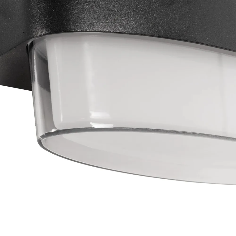 GLOBOSTAR® EMPIRE 60782 Μοντέρνο Φωτιστικό Τοίχου - Απλίκα LED 12W 1260lm 120° AC 220-240V Αδιάβροχο IP65 Φυσικό Λευκό 4500K - Bridgelux SMD Chip & TÜV SÜD Driver - Μαύρο Ματ - Μ18.5 x Π9 x Υ12cm - 3 Χρόνια Εγγύηση
