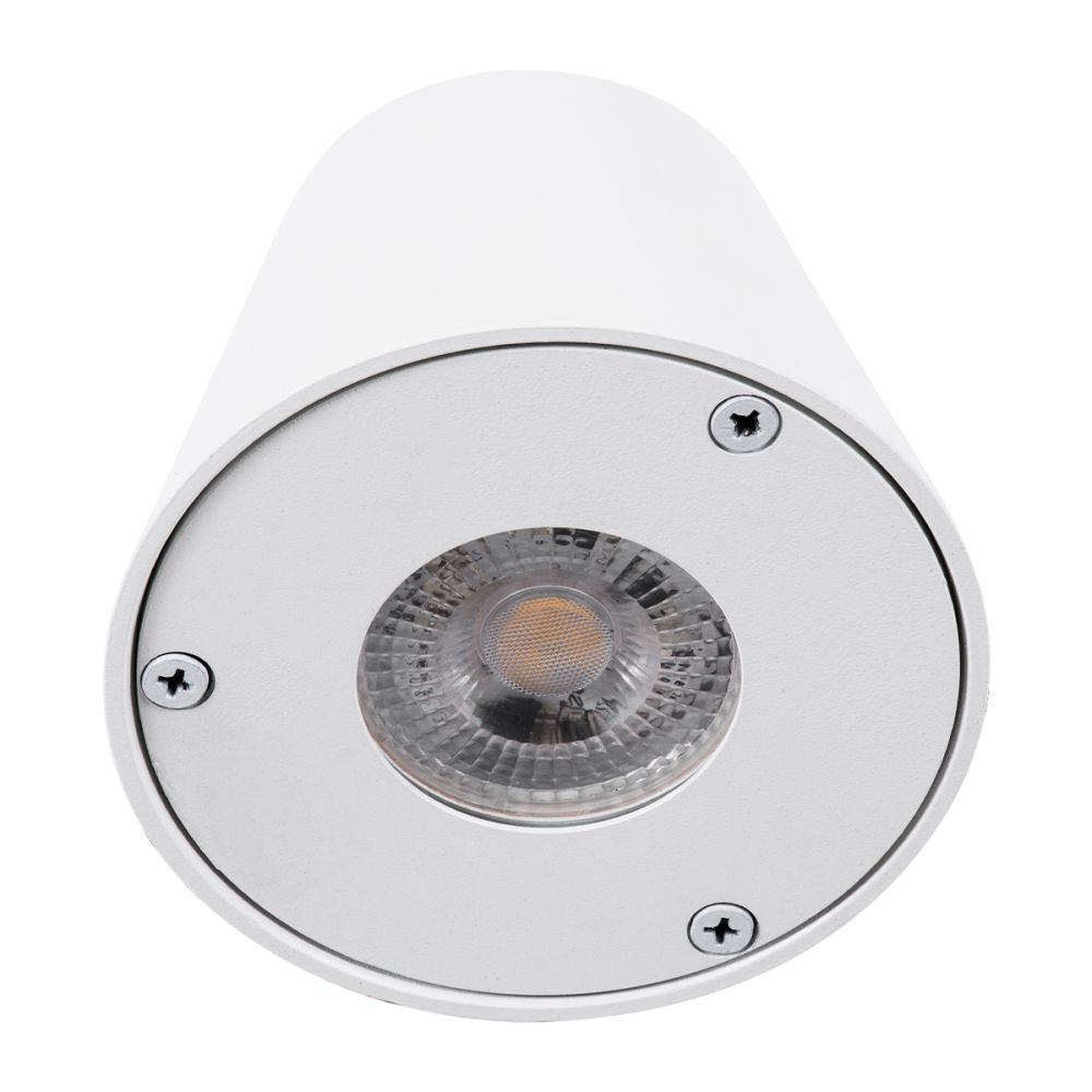 GLOBOSTAR® GARDENIA 60793 Μοντέρνο Φωτιστικό Τοίχου - Απλίκα με Ντουί 1 x GU10 AC 220-240V Αδιάβροχο IP65 - Λευκό Ματ - Μ9.5 x Π13 x Υ7.7cm