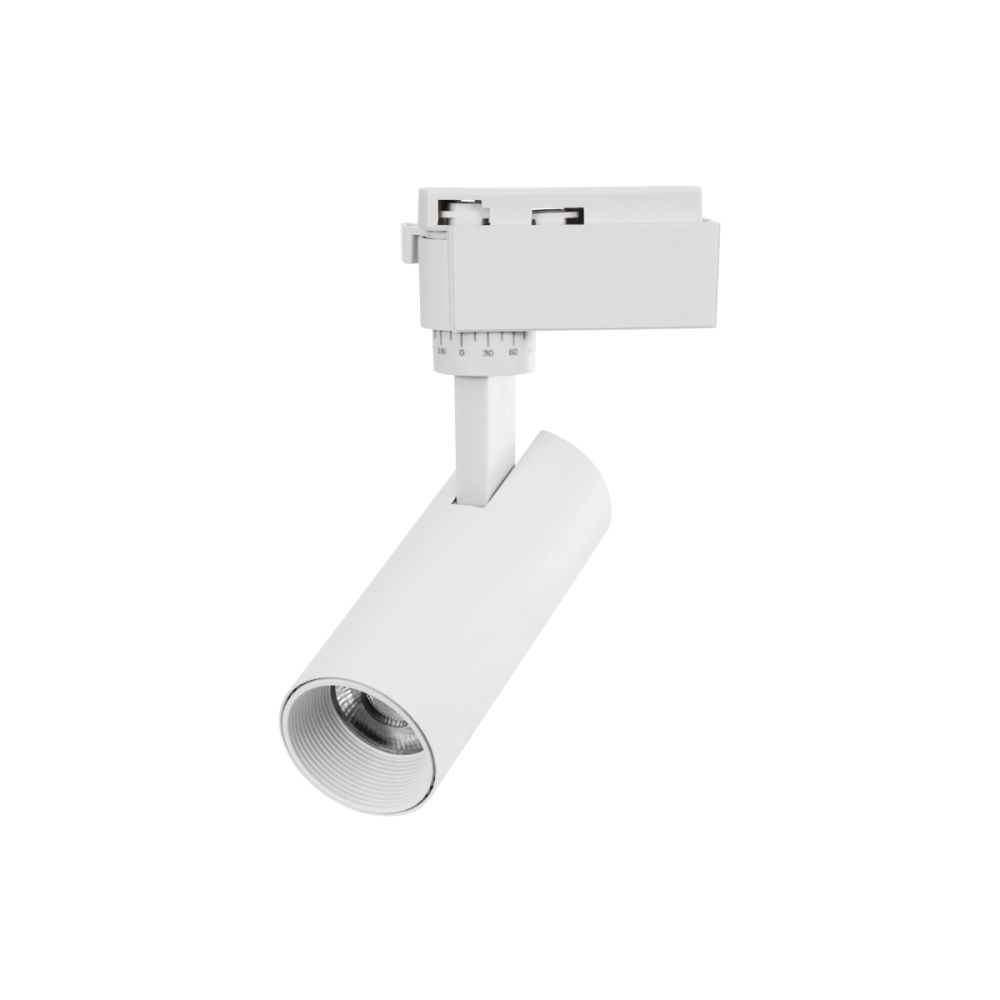 GloboStar® LUGANO 60801 Μονοφασικό Φωτιστικό Σποτ Ράγας LED 10W 1250lm 36° Acrylic HQ LENS AC 220-240V IP20 Φ4.5 x Υ18cm Φυσικό Λευκό 4500K - EUROTRACK® System 1L+1N - Λευκό - Bridgelux Chip - TÜV Certified Driver - 5 Χρόνια Εγγύηση
