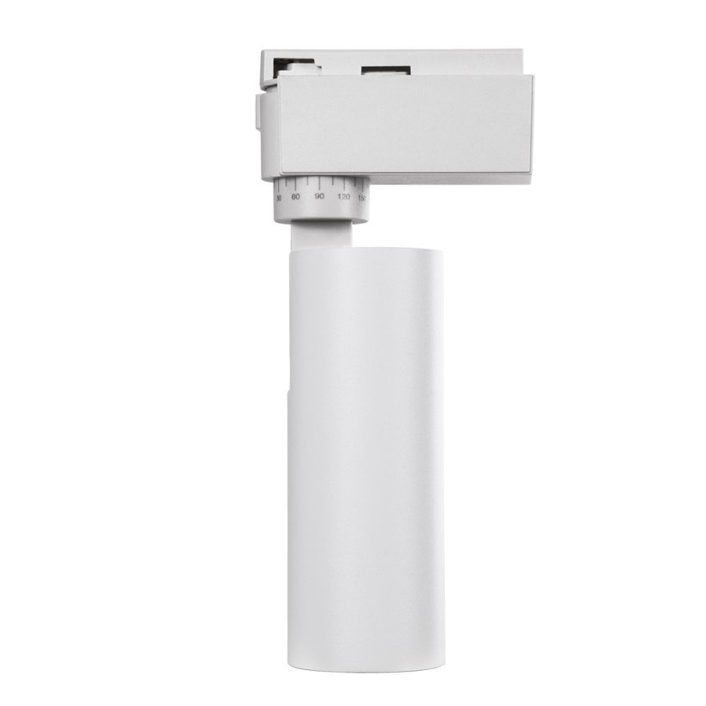 GloboStar® LUGANO 60801 Μονοφασικό Φωτιστικό Σποτ Ράγας LED 10W 1250lm 36° Acrylic HQ LENS AC 220-240V IP20 Φ4.5 x Υ18cm Φυσικό Λευκό 4500K - EUROTRACK® System 1L+1N - Λευκό - Bridgelux Chip - TÜV Certified Driver - 5 Χρόνια Εγγύηση