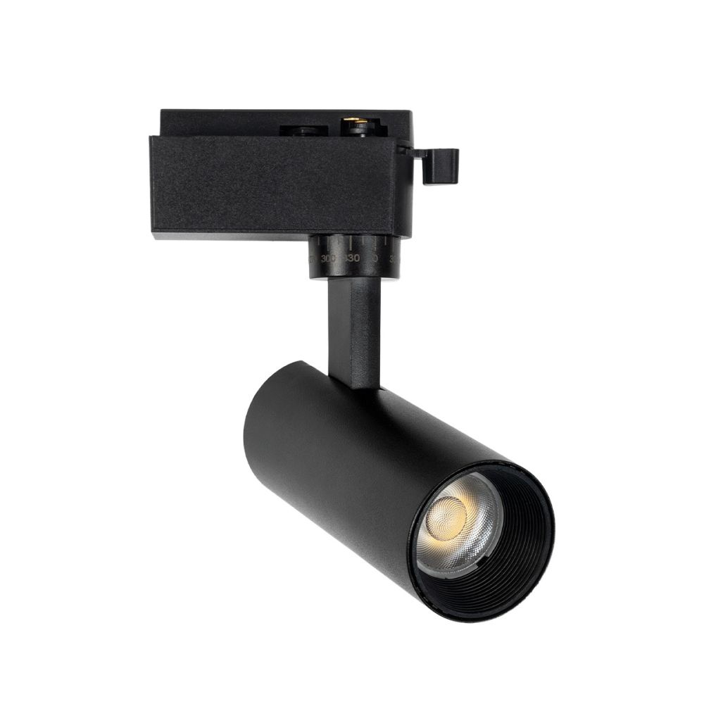 GLOBOSTAR® LUGANO 60804 Μονοφασικό Σποτ Ράγας LED 10W 1250lm 36° AC 220-240V IP20 Φυσικό Λευκό 4500K - Bridgelux COB Chip & TÜV SÜD Driver - Eurotrack 1PH - Μαύρο Ματ - Μ8.5 x Π5 x Υ18cm - 5 Χρόνια Εγγύηση