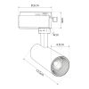 GLOBOSTAR® LUGANO 60804 Μονοφασικό Σποτ Ράγας LED 10W 1250lm 36° AC 220-240V IP20 Φυσικό Λευκό 4500K - Bridgelux COB Chip & TÜV SÜD Driver - Eurotrack 1PH - Μαύρο Ματ - Μ8.5 x Π5 x Υ18cm - 5 Χρόνια Εγγύηση
