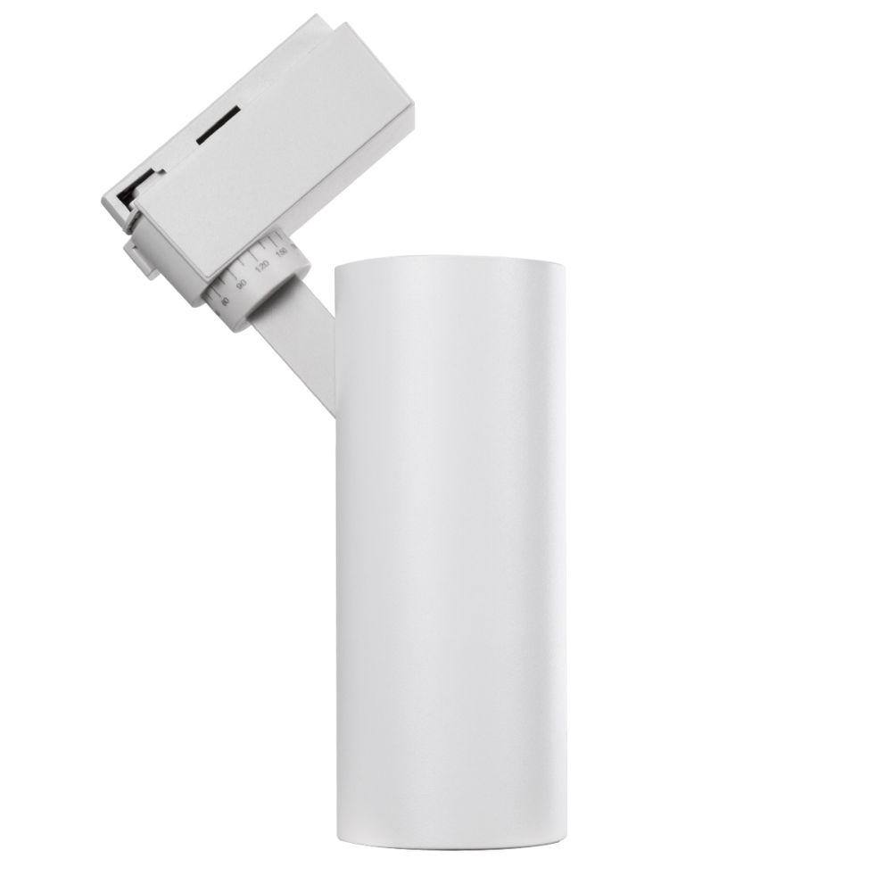 GLOBOSTAR® LUGANO 60807 Μονοφασικό Σποτ Ράγας LED 20W 2500lm 36° AC 220-240V IP20 Φυσικό Λευκό 4500K - Bridgelux COB Chip & TÜV SÜD Driver - Eurotrack 1PH  - Λευκό Ματ - Μ6.5 x Π6.5 x Υ20cm - 5 Χρόνια Εγγύηση