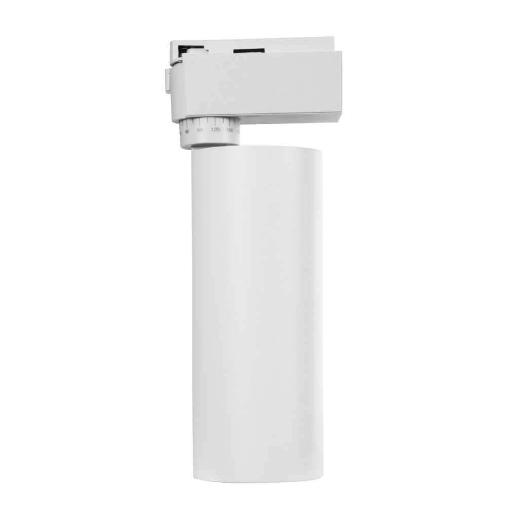 GLOBOSTAR® LUGANO 60807 Μονοφασικό Σποτ Ράγας LED 20W 2500lm 36° AC 220-240V IP20 Φυσικό Λευκό 4500K - Bridgelux COB Chip & TÜV SÜD Driver - Eurotrack 1PH  - Λευκό Ματ - Μ6.5 x Π6.5 x Υ20cm - 5 Χρόνια Εγγύηση