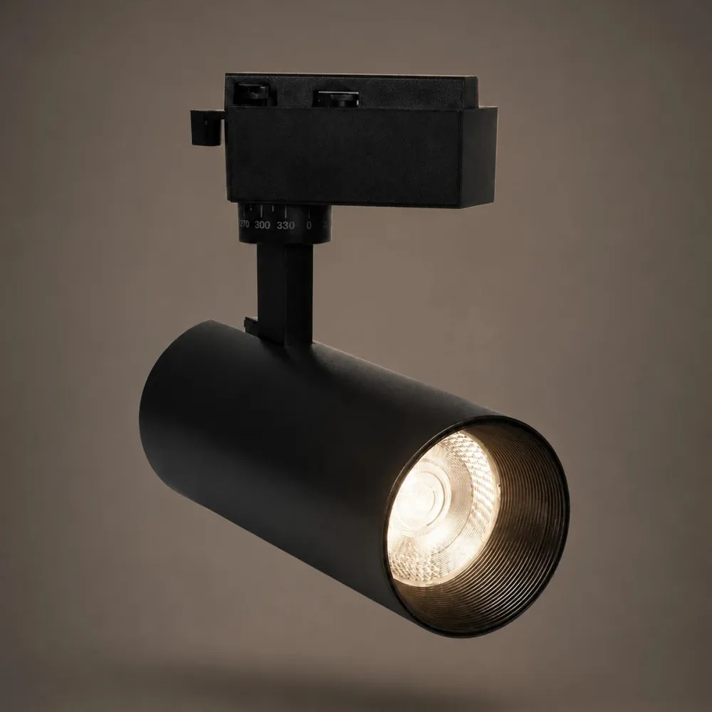 GLOBOSTAR® LUGANO 60810 Μονοφασικό Σποτ Ράγας LED 20W 2500lm 36° AC 220-240V IP20 Φυσικό Λευκό 4500K - Bridgelux COB Chip & TÜV SÜD Driver - Eurotrack 1PH - Μαύρο Ματ - Μ8.5 x Π6.5 x Υ20.5cm - 5 Χρόνια Εγγύηση