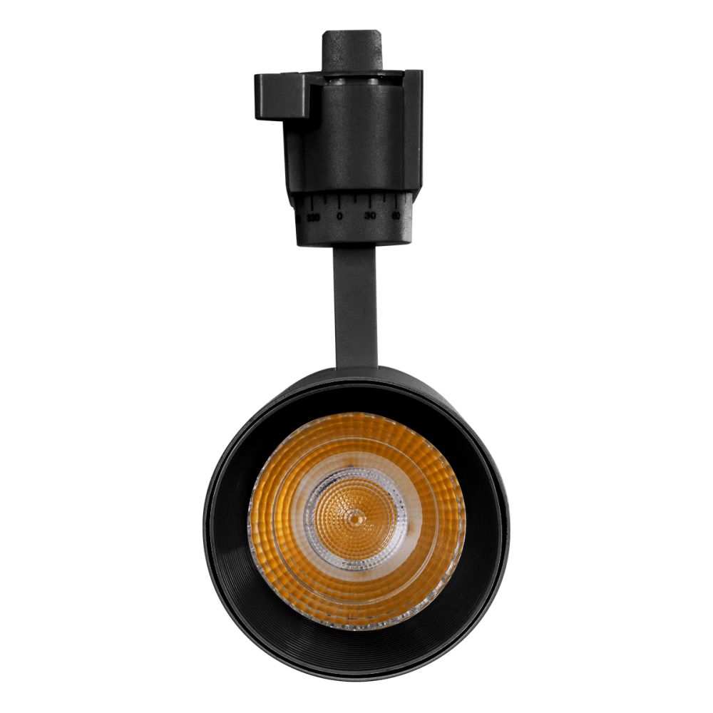 GLOBOSTAR® LUGANO 60811 Μονοφασικό Σποτ Ράγας LED 20W 2400lm 36° AC 220-240V IP20 Θερμό Λευκό 2700K - Bridgelux COB Chip & TÜV SÜD Driver - Eurotrack 1PH - Μαύρο Ματ - Μ6.5 x Π6.5 x Υ20cm - 5 Χρόνια Εγγύηση