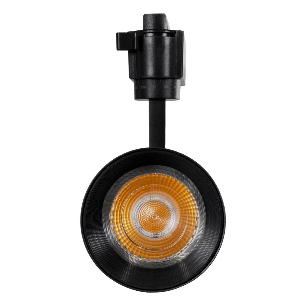 GLOBOSTAR® LUGANO 60817 Μονοφασικό Σποτ Ράγας LED 30W 3600lm 36° AC 220-240V IP20 Θερμό Λευκό 2700K - Bridgelux COB Chip & TÜV SÜD Driver - Eurotrack 1PH - Μαύρο Ματ - Μ7.5 x Π7.5 x Υ22cm - 5 Χρόνια Εγγύηση