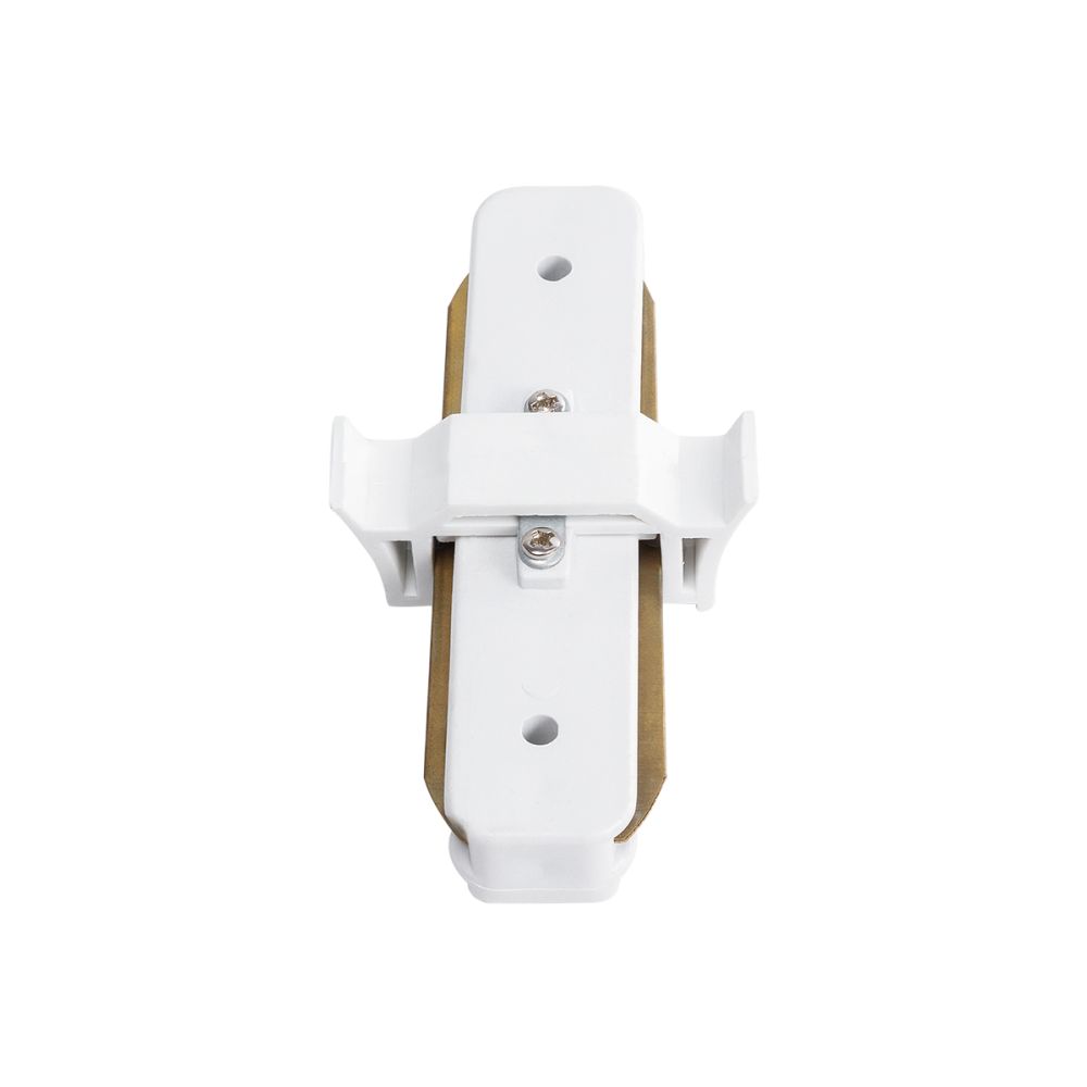 GloboStar® 2L-EUROTRACK 60848 Αντάπτορας Ι(Γιώτα) - Μονοφασικός 2 Καλωδίων για όλες τις Ράγες EUROTRACK AC 220-240V Μ8 x Π4 x Υ2cm - EUROTRACK® System 1L+1N - Θερμοπλαστικό - Λευκό - 5 Χρόνια Εγγύηση