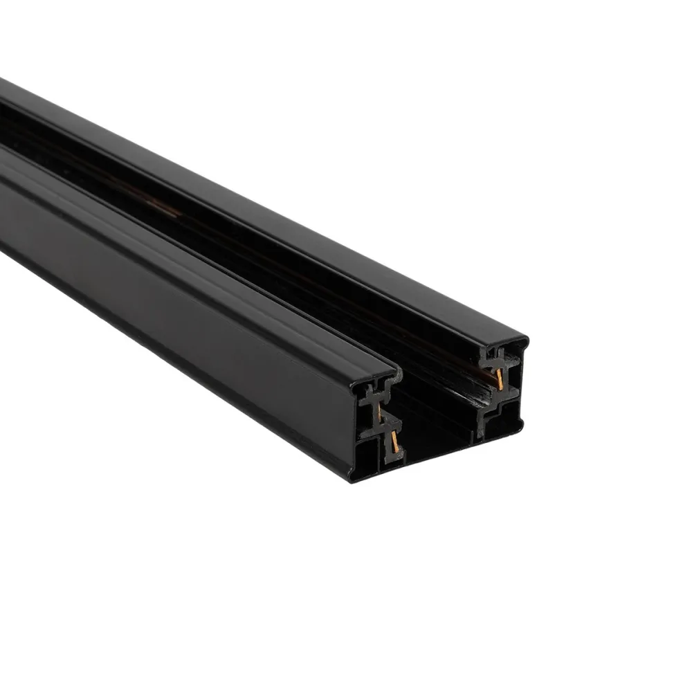 GLOBOSTAR® TRACKOLD-2PH 60875 Διφασική Ράγα 3 Καλωδίων 2L+1N για Σύστημα Ράγας Trackold-2PH AC 220-240V IP20 - Μαύρο Ματ - Μ100 x Π5 x Υ1cm