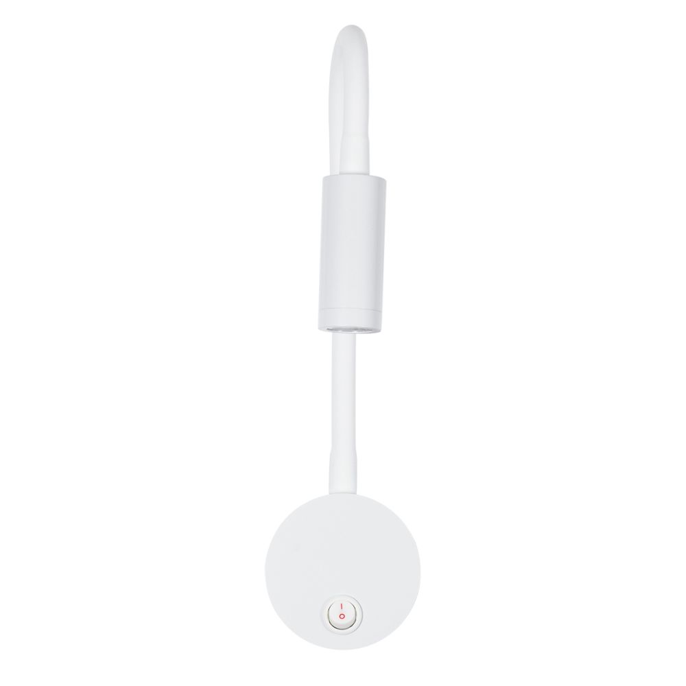 GLOBOSTAR® GOOSE 60876 Μοντέρνο Φωτιστικό Τοίχου - Απλίκα Ξενοδοχείου Reading Light LED 3W 300lm 36° AC 220-240V IP20 Φυσικό Λευκό 4500K - CREE XPE Chip & TÜV SÜD Driver - Λευκό Ματ - Μ6.5 x Π15 x Υ24.5cm - 3 Χρόνια Εγγύηση