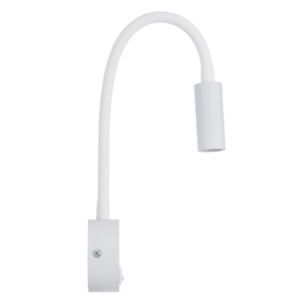 GLOBOSTAR® GOOSE 60876 Μοντέρνο Φωτιστικό Τοίχου - Απλίκα Ξενοδοχείου Reading Light LED 3W 300lm 36° AC 220-240V IP20 Φυσικό Λευκό 4500K - CREE XPE Chip & TÜV SÜD Driver - Λευκό Ματ - Μ6.5 x Π15 x Υ24.5cm - 3 Χρόνια Εγγύηση