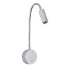 GLOBOSTAR® GOOSE 60879 Μοντέρνο Φωτιστικό Τοίχου - Απλίκα Ξενοδοχείου Reading Light LED 3W 300lm 36° AC 220-240V IP20 Φυσικό Λευκό 4500K - CREE XPE Chip & TÜV SÜD Driver - Σατινέ Νίκελ Βούρτσας - Μ6.5 x Π15 x Υ24.5cm - 3 Χρόνια Εγγύηση