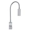 GLOBOSTAR® GOOSE 60879 Μοντέρνο Φωτιστικό Τοίχου - Απλίκα Ξενοδοχείου Reading Light LED 3W 300lm 36° AC 220-240V IP20 Φυσικό Λευκό 4500K - CREE XPE Chip & TÜV SÜD Driver - Σατινέ Νίκελ Βούρτσας - Μ6.5 x Π15 x Υ24.5cm - 3 Χρόνια Εγγύηση